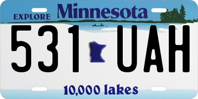 MN license plate 531UAH
