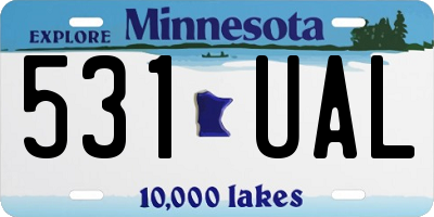 MN license plate 531UAL