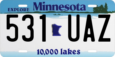 MN license plate 531UAZ