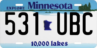 MN license plate 531UBC