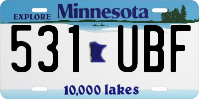 MN license plate 531UBF