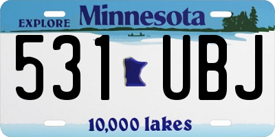 MN license plate 531UBJ