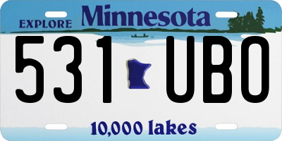 MN license plate 531UBO