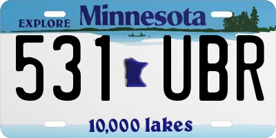 MN license plate 531UBR