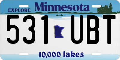 MN license plate 531UBT