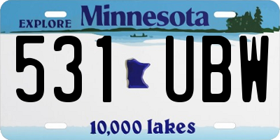 MN license plate 531UBW