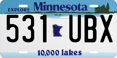 MN license plate 531UBX