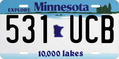 MN license plate 531UCB