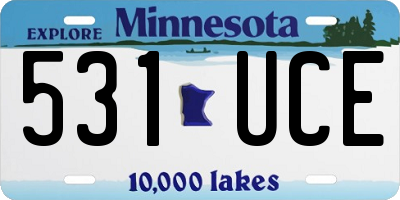 MN license plate 531UCE