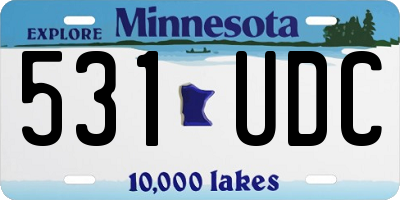MN license plate 531UDC