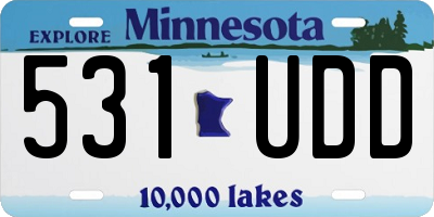 MN license plate 531UDD