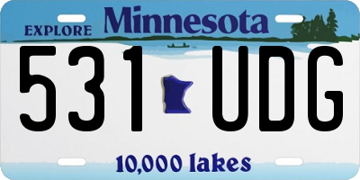 MN license plate 531UDG