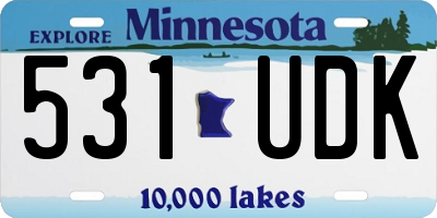 MN license plate 531UDK