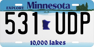 MN license plate 531UDP