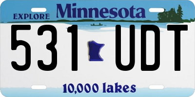 MN license plate 531UDT