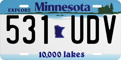 MN license plate 531UDV