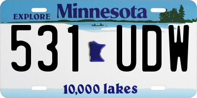 MN license plate 531UDW