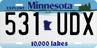 MN license plate 531UDX