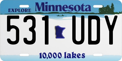 MN license plate 531UDY