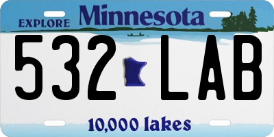 MN license plate 532LAB