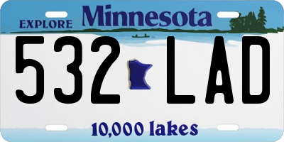 MN license plate 532LAD