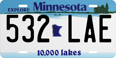 MN license plate 532LAE