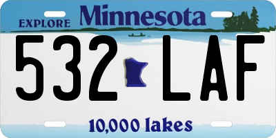 MN license plate 532LAF