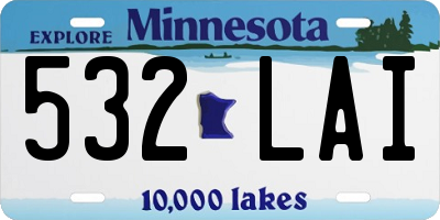 MN license plate 532LAI