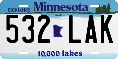 MN license plate 532LAK