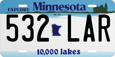 MN license plate 532LAR