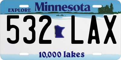 MN license plate 532LAX