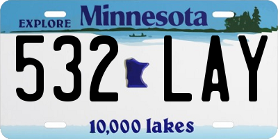 MN license plate 532LAY