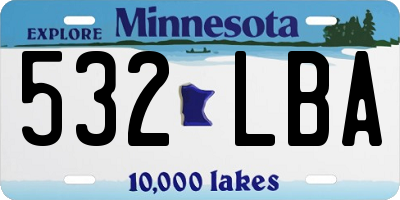 MN license plate 532LBA