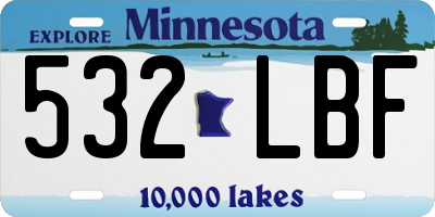 MN license plate 532LBF