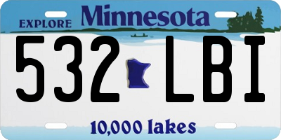 MN license plate 532LBI