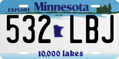 MN license plate 532LBJ
