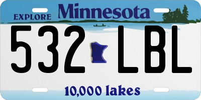 MN license plate 532LBL