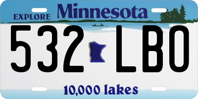 MN license plate 532LBO