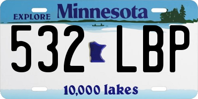 MN license plate 532LBP