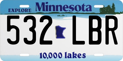 MN license plate 532LBR