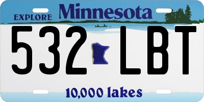 MN license plate 532LBT