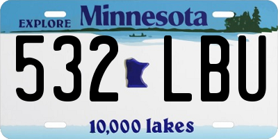 MN license plate 532LBU