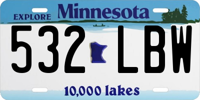 MN license plate 532LBW
