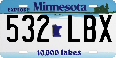 MN license plate 532LBX