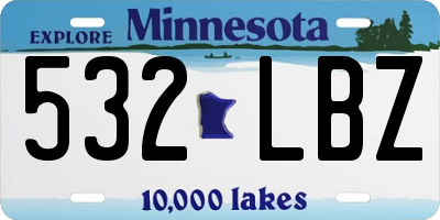 MN license plate 532LBZ