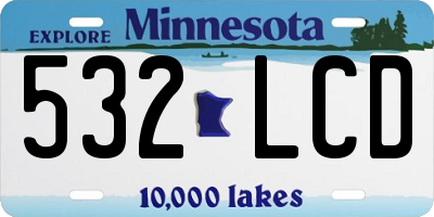 MN license plate 532LCD