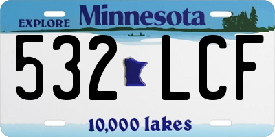 MN license plate 532LCF