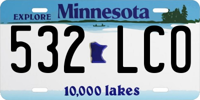 MN license plate 532LCO
