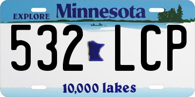 MN license plate 532LCP