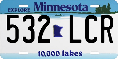 MN license plate 532LCR